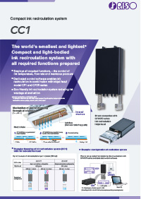 This is a product brochure of Riso Technologies' Compact ink recirculation system "CC1". You can download the electronic brochure (PDF file).