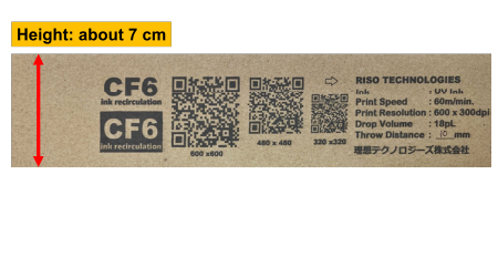 Print sample of the CF6 inkjet head printed with a 10 ㎜ print gap