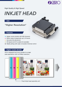 インクジェットヘッド「CE4」製品カタログ こちらからカタログダウンロードの申し込みが可能です。